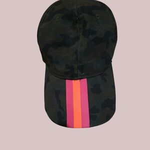 Camo Kids Cap with Pink and Orange Stripes